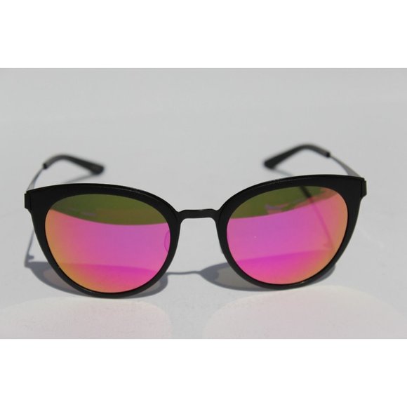 SMITH OPTICS Somerset Sunglasses Matte Black/Pink Mirror Round NEW $139 - Picture 4 of 8
